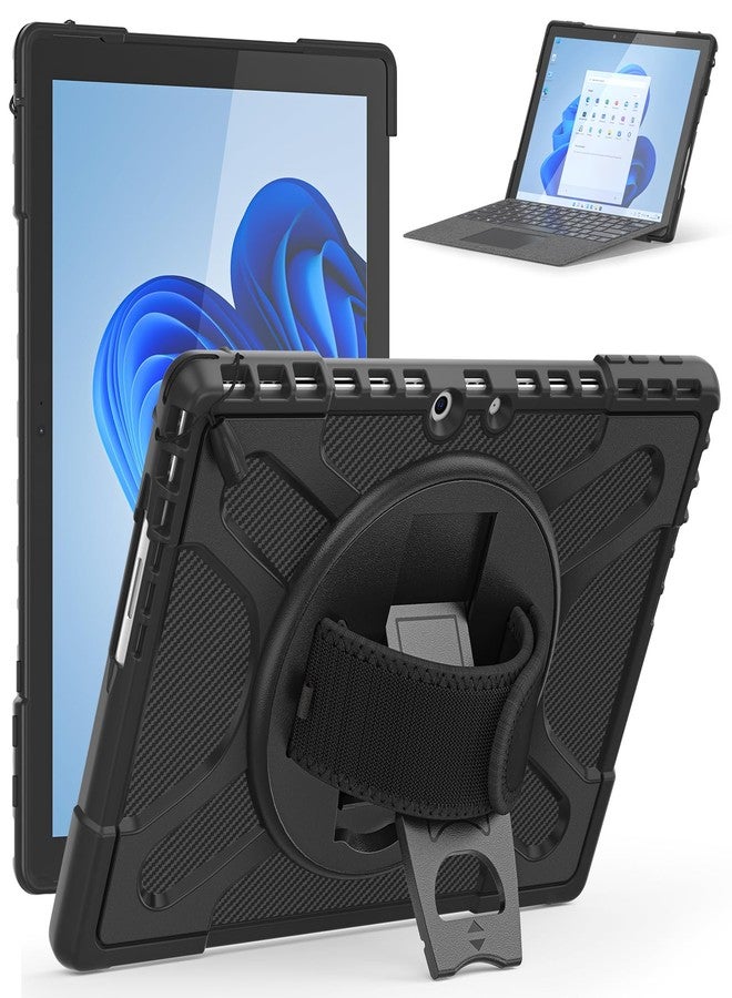 Rantice Compatible with Microsoft Surface Pro 9/10/11 Case 13 inch, Heavy Duty Rugged Shockproof Drop Protection Case with 360 Rotating Stand,Hand Strap Compatible with Type Cover Keyboard (Black) - Image 1
